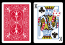 Bicycle King of Clubs through 5 of Hearts Unit Card