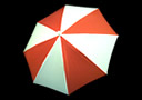 Red and White appearing umbrella