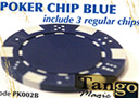 TUC poker chip Blue, include 3 regular chips