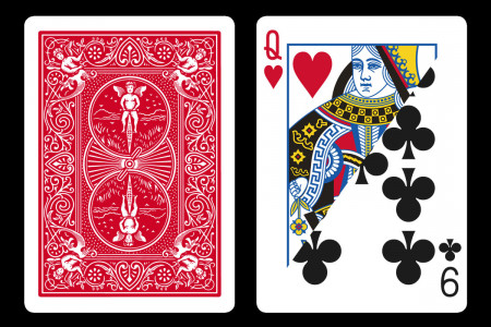 BICYCLE card with double value (Queen of Heart / 9 Club)