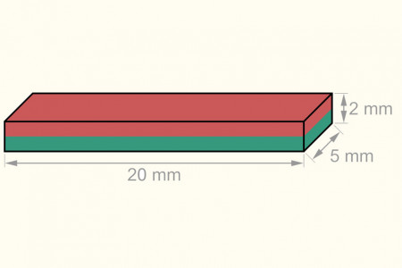 Rectangular Magnet (20 x 5 x 2 mm)