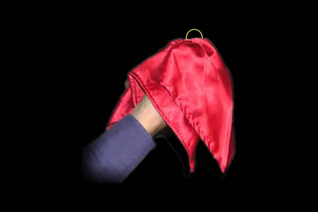 Handkerchief vanishing ring - red