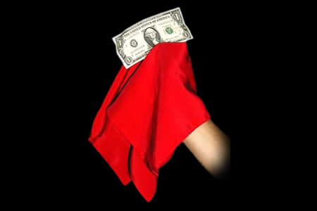 Handkerchief vanishing bill - red