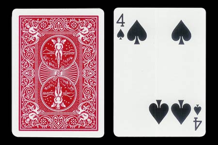 4 of Spades with 2 spots together BICYCLE Card