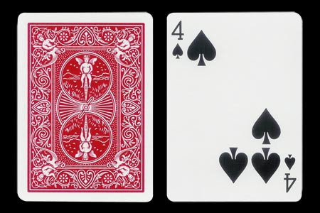 4 of Spades with 3 spots together BICYCLE Card