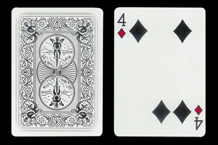 4 of Spades with 2 spots together BICYCLE Ghost