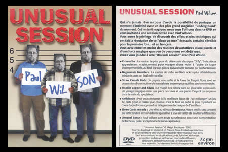 DVD Unusual Session - paul wilson