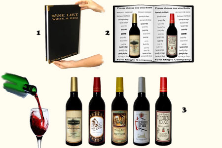 Aparición de Botellas de Carta de Vinos (5 botell - tora-magic