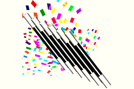 Climax Wand - Multicolor confetti (x6)