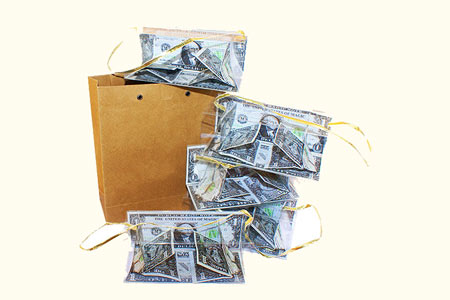5 cajas de Billetes de Bolsa de Papel