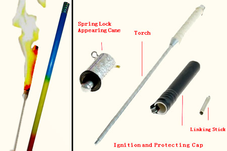 Appearing steel cane Multicolored for torch