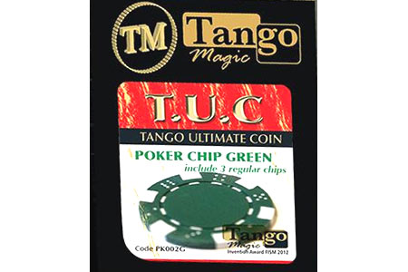 TUC poker chip Green, include 3 regular chips - mr tango