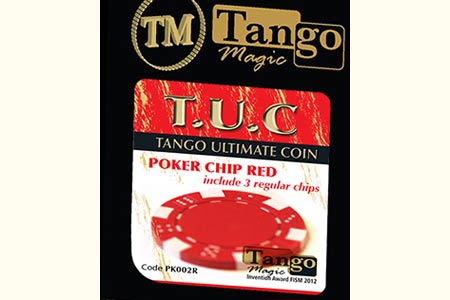 TUC poker chip Red, include 3 regular chips - mr tango