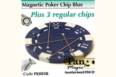 Magnetic poker chip Blue, include 3 more regular c - mr tango