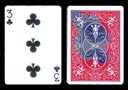 Carta BICYCLE (3 de tre.) con Dorso Manchado