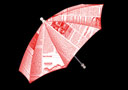 Parapluie à apparition journal rouge