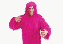 Disfraz de gorila rosa