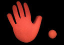 La enorme mano roja