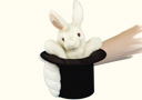 Marionnette Lapin dans le chapeau avec gants