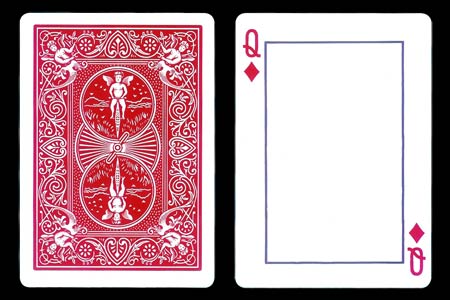 Carte Bicycle Dame de carreau absente