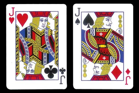 Carte Valet double index et double face