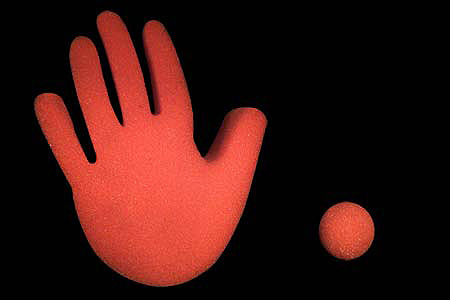 La enorme mano roja
