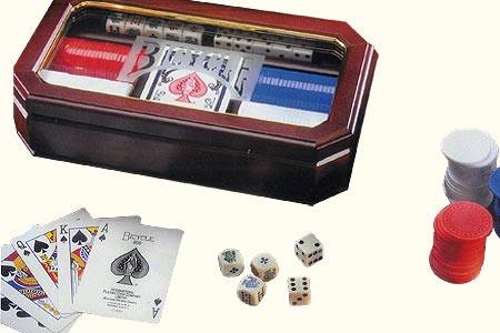 Coffret en bois Bicycle Executive Poker Set