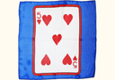 tour de magie : Card silk - 5 of Hearts - 30 cm