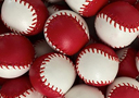 Set of 4 Leather Balls (Red and White)