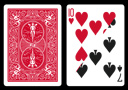 BICYCLE card with double value (10 Hearts / 7 Spades)