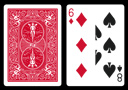 BICYCLE card with double value (6 Diamonds / 8 Spades)