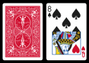 BICYCLE card with double value (8 Spades / Queen Heart)
