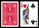 BICYCLE card with double value (Queen of Heart / 4 Club)