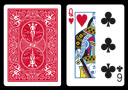 tour de magie : BICYCLE card with double value (Queen of Heart / 6 Club)