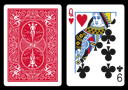 tour de magie : BICYCLE card with double value (Queen of Heart / 9 Club)