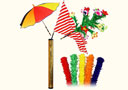 article de magie Plumets en fleurs, drapeau puis parapluie