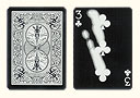 3 of Clubs with finger traces BICYCLE Tiger Card