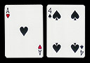 article de magie Carte Double Face 4 de pique-As de Coeur Ghost