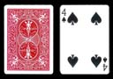 article de magie Carte Bicycle 4 de pique à tarot prédiction 8 of