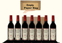 Appearing 7 wine bottles from empty Paper Bag