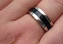 Vente Flash  : Bague aimantée - Argent/Noir (18 mm)