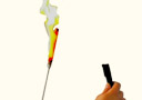 Appearing steel cane for torch (Red and White)