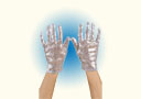 tour de magie : Paire de gants blancs à paillettes