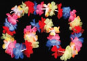 Collar de flores hawaianas (de tela) multicolor