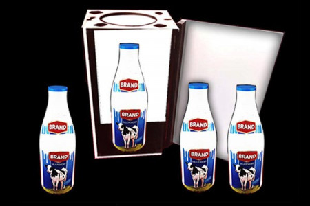 Apparition de bouteilles de lait d'une boite vide