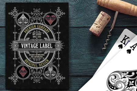 Vintage Label Playing Cards (Gold Gilded Black)