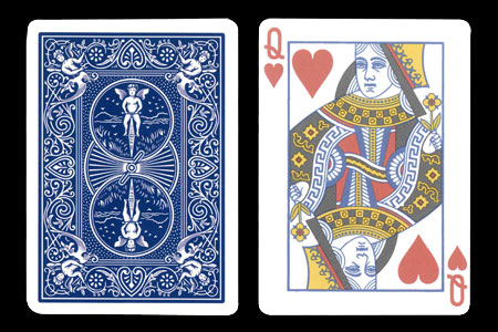 Bicycle Card Queen of Hearts effaced