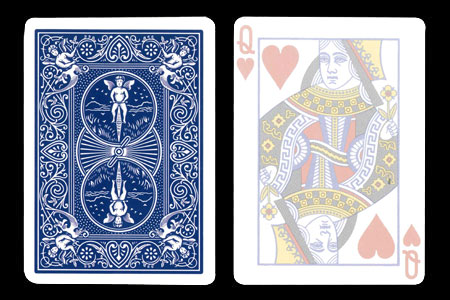 Bicycle Card Queen of Hearts very effaced