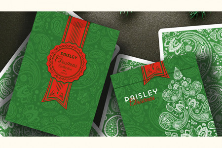 Paisley Metallic Green Christmas Playing Cards