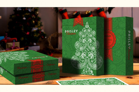 Paisley Metallic Green Christmas Playing Cards